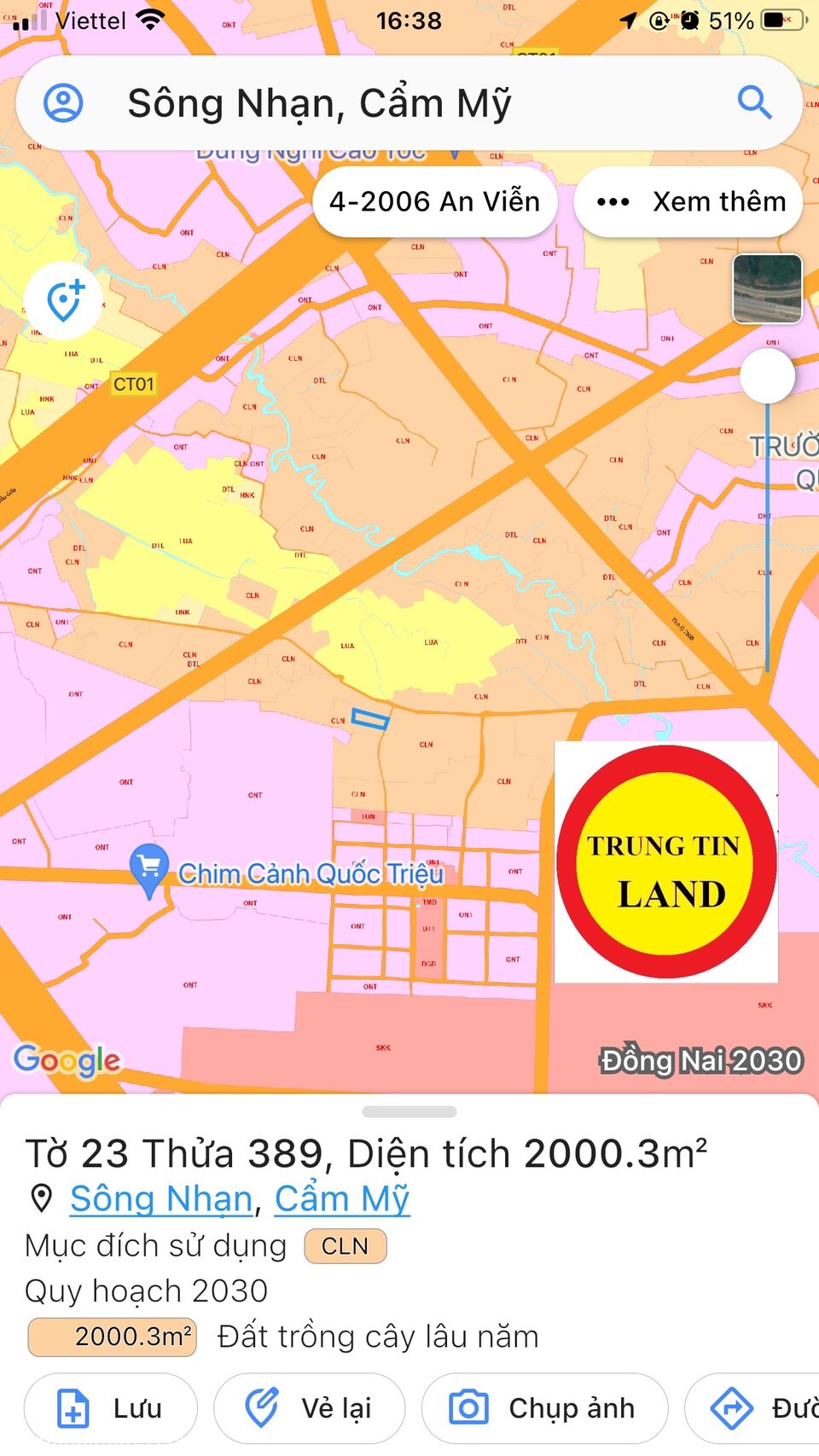 Kẹt Tiền Bán 2 Sào Đất  Sông Nhạn , Cẩm Mỹ.