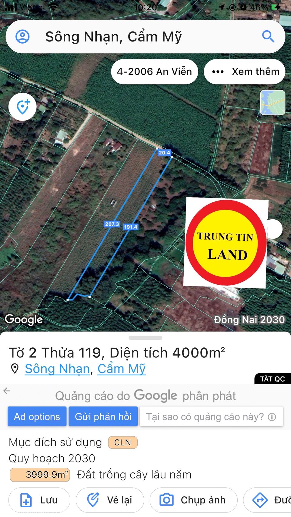 Bán 4 Sào Đất  Gần Sân Bay Long Thành Giá 1,4 Tỷ/ Sào. 