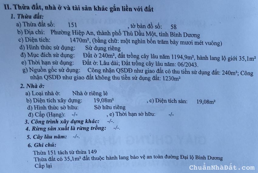 ĐẤT MẶT TIỀN ĐẠI LỘ BÌNH DƯƠNG, P.HIỆP AN, TP.THỦ DẦU MỘT, CHÍNH CHỦ, Liên hệ: 0794355090
