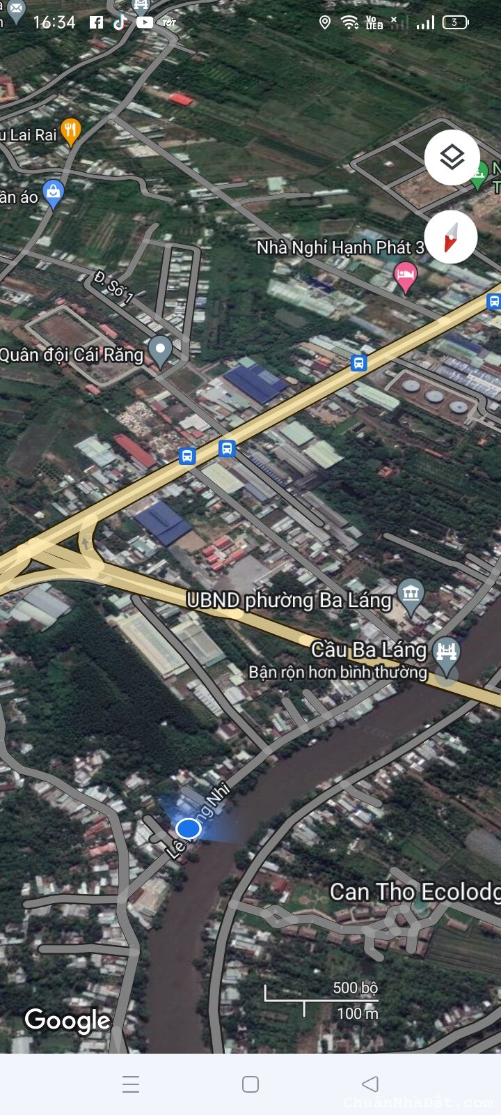 Bán nhà c4 đẹp mặt tiền lộ chợ số 10, view sông mát mẻ, Ba Láng, Cái Răng, Cần Thơ