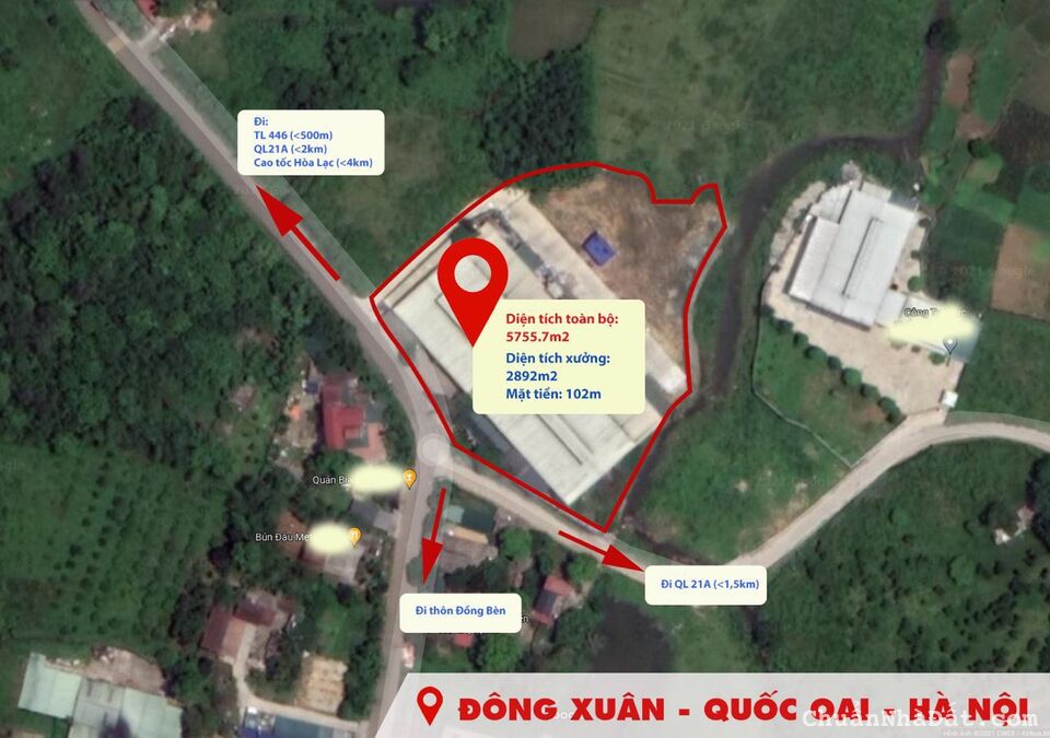 Chính chủ cần chuyển nhượng đất + xưởng sản xuất ở Quốc Oai, Hà Nội.