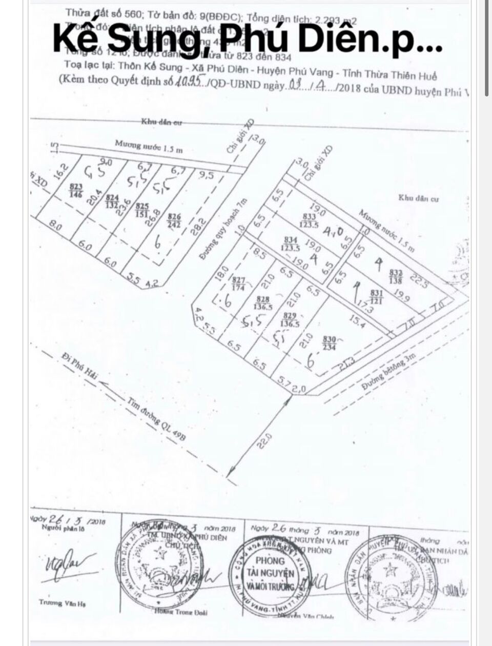 Đất Mặt Tiền QL49B -Phú Diên Phú Vang 
