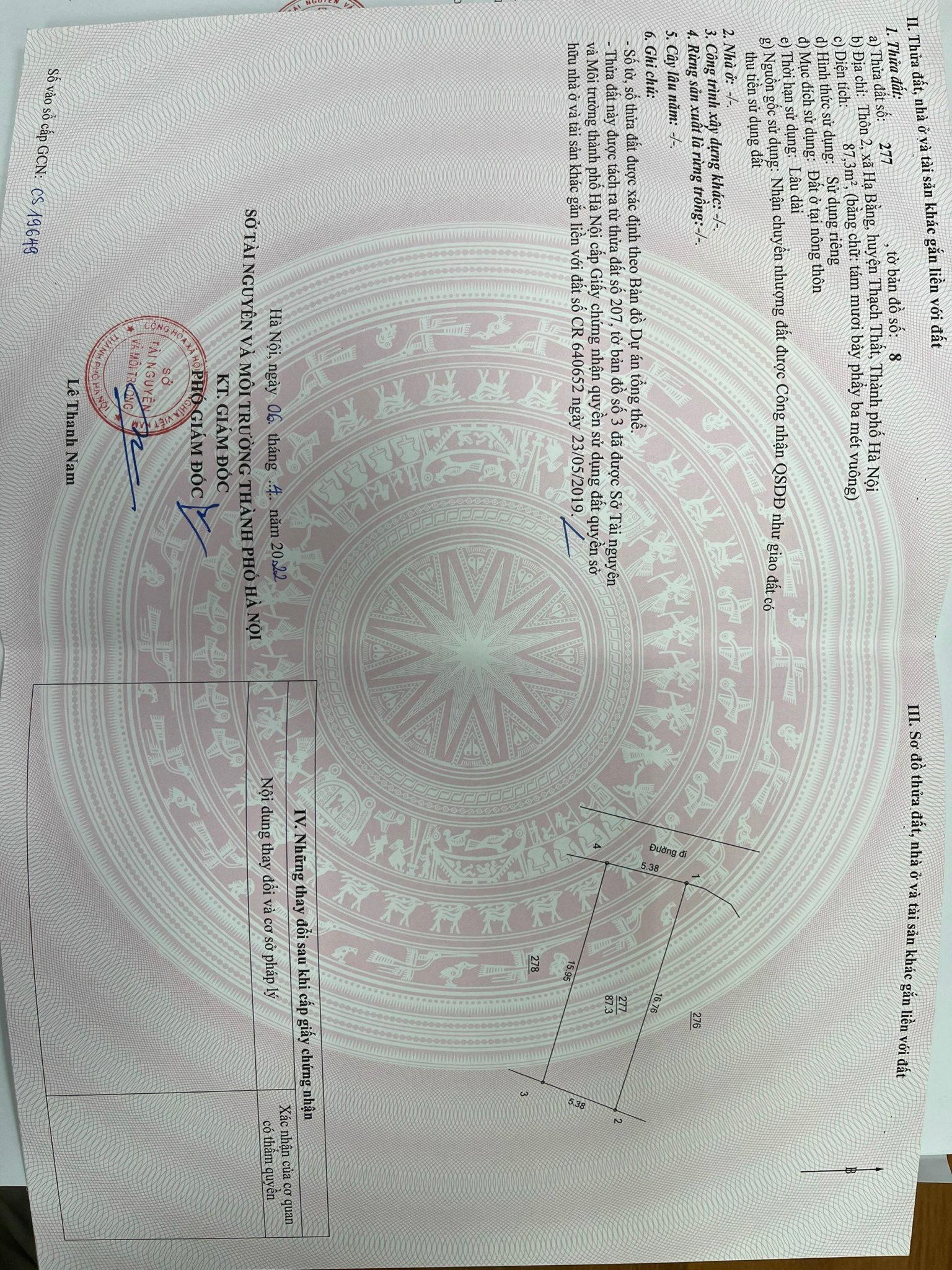 Bán Đất - Hạ Bằng - Thạch Thất - Hà Nội