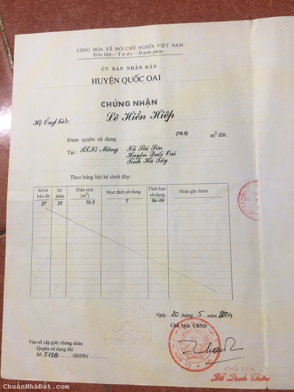 Bán đất Sài Sơn - Quốc Oai - Hà Nội