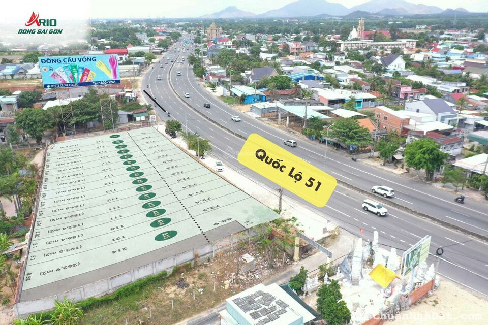 BÁN ĐẤT MẶT TIỀN QL 51 GẦN TRẠM THU PHÍ SỐ 3 ,XÃ TÂN HẢI , TX PHÚ MỸ . DT 188M2 