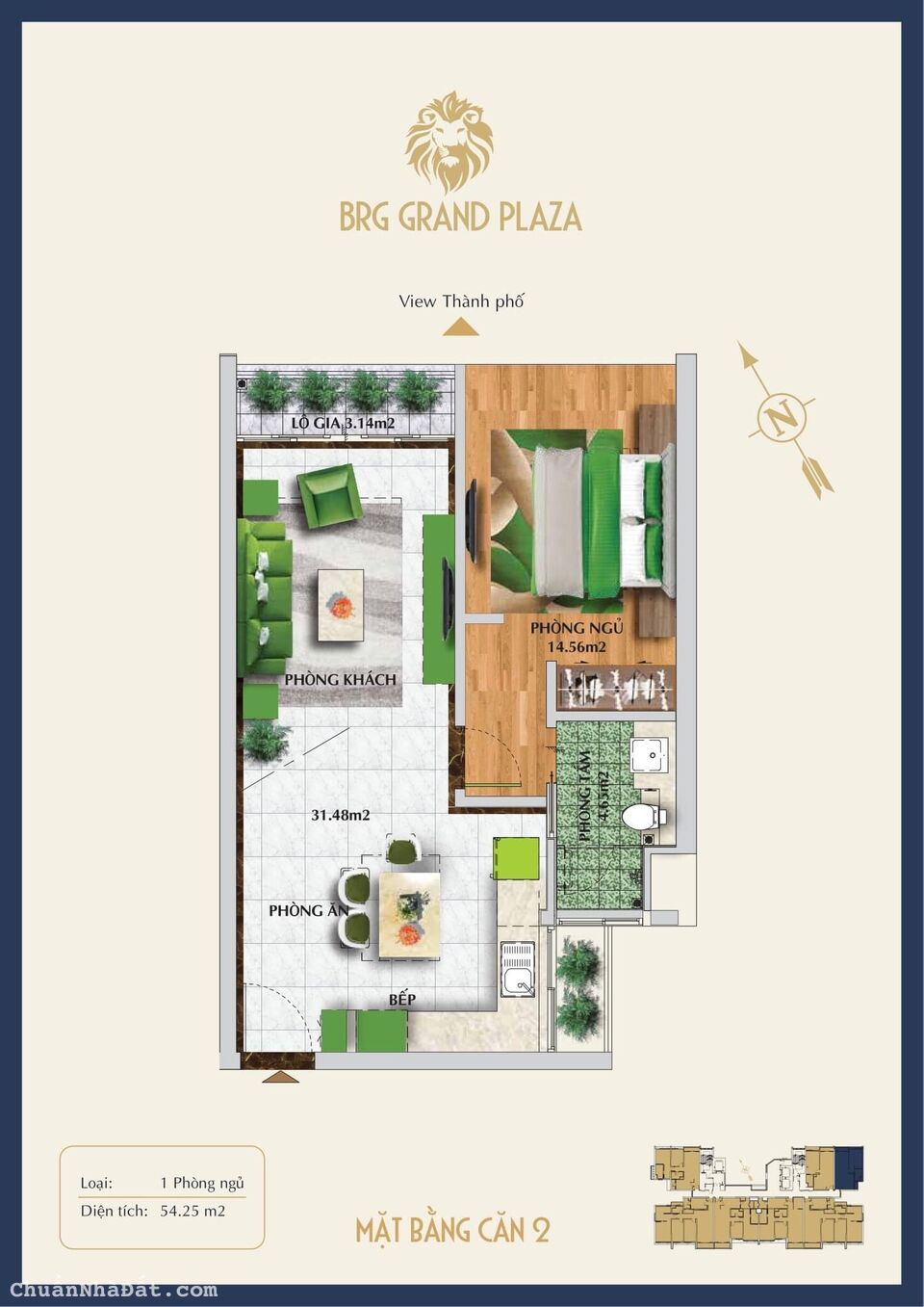 Bán căn hộ quận Ba Đình 1pn 54m BRG 16 Láng Hạ tầng cao view phố đẹp