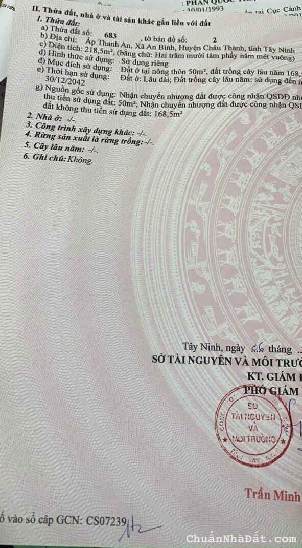 Lô đất đẹp 7x31 ngay thị trấn Châu Thành