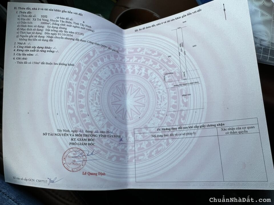 Mảnh 1000m2 mặt tiền đường Bàu Huỳnh 30m cần tìm chủ mới