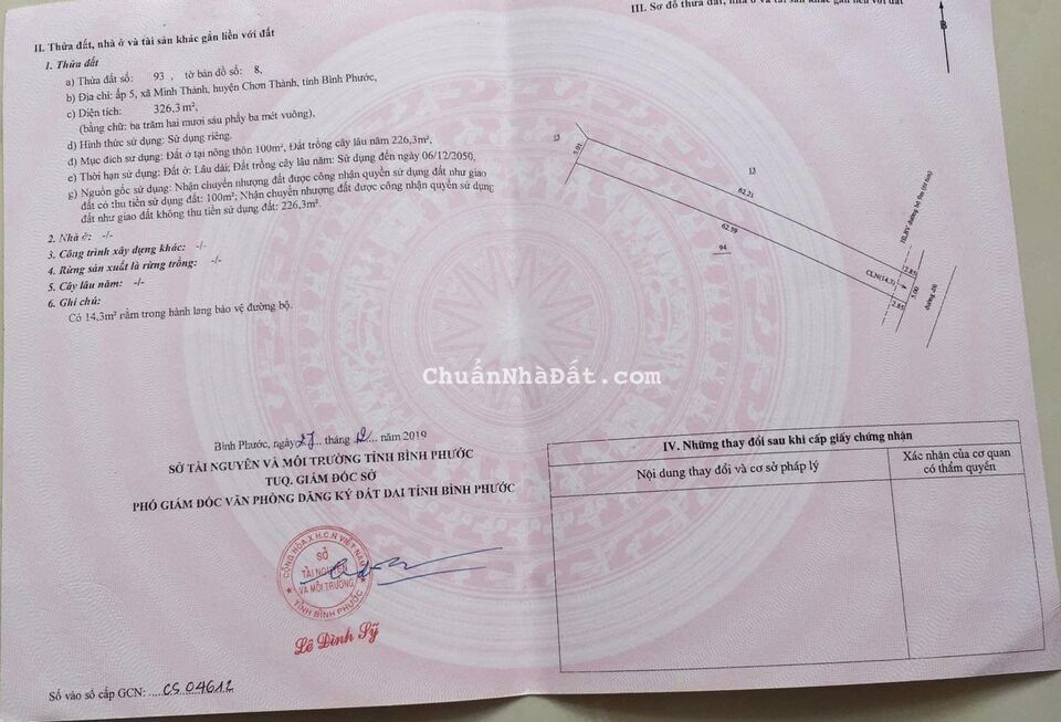 Chủ cần tiền bán gấpSát KCN BECAMEX giai đoạn 1 Minh Thành Chơn Thành Bình Phước 326m² chỉ 820 