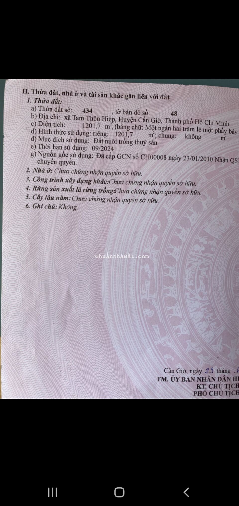 Chủ Cần Bán Lô Đất , Lô Gốc Hai Mặt Tiền Đường , Xã Tam Thôn Hiệp, DT 1200m2 , giá Đầu Tư 