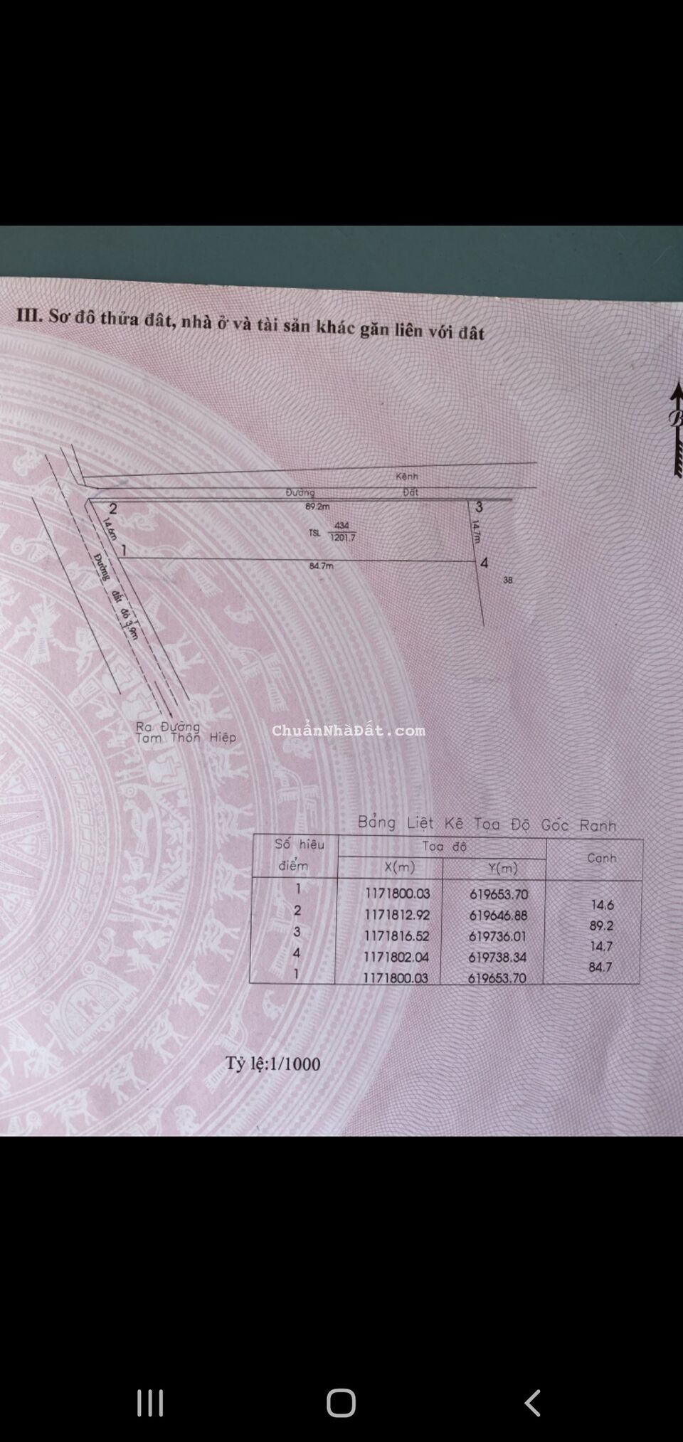 Chủ Cần Bán Lô Đất , Lô Gốc Hai Mặt Tiền Đường , Xã Tam Thôn Hiệp, DT 1200m2 , giá Đầu Tư 