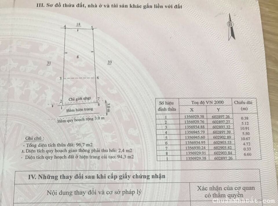 Cần bán lô đất 97m2 hẻm 3m đường Lạc Thiện , gần trường ĐH khánh hòa 