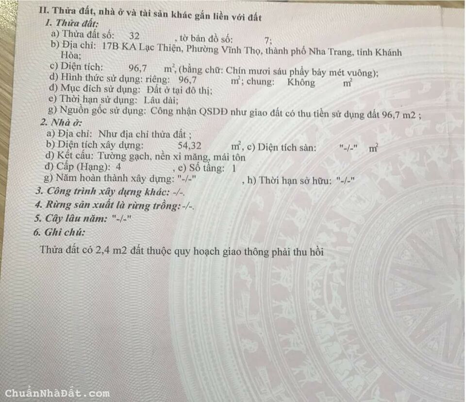 Cần bán lô đất 97m2 hẻm 3m đường Lạc Thiện , gần trường ĐH khánh hòa 