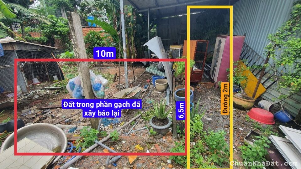 Bán đất QUÁ RẺ hẻm rộng 2m Võ Thị Sáu 1.95tỷ diện tích 65m2 thổ cư 100%