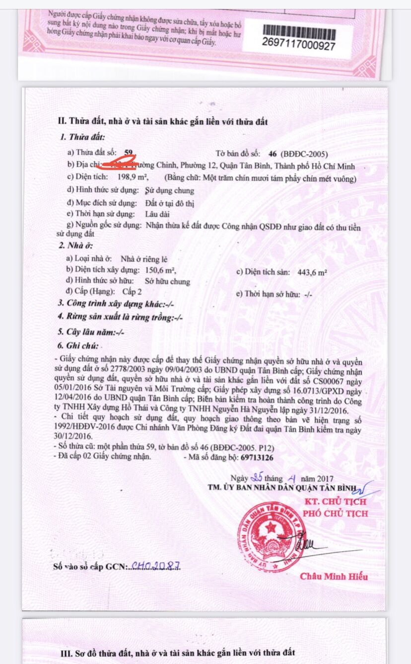 Sát Chủ kẹt tiền gửi bán gấp Căn nhà 3 lầu 1 sân, Mt đường Trường chinh, P12, Quận tân bình, SHR