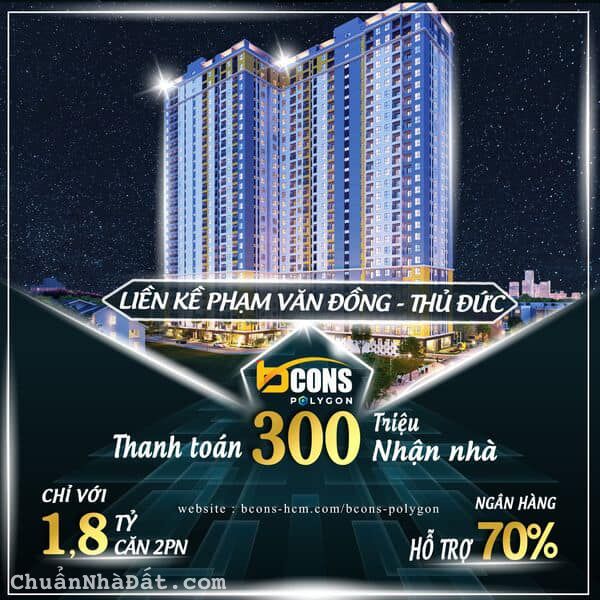 Bán CHCC MỚI VỪA RA MẶT CỦA CĐT BCONS POLYGON VỊ TRÍ ĐẸP SÁT PHẠM VĂN ĐỒNG GIÁ 1,6 TỶ