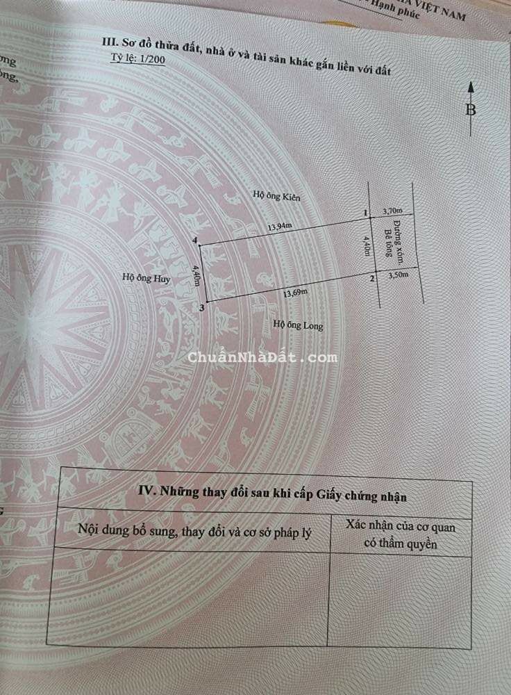 Bán lô đất siêu đẹp tại thôn Dân Hạnh, Đặng Cương, An Dương