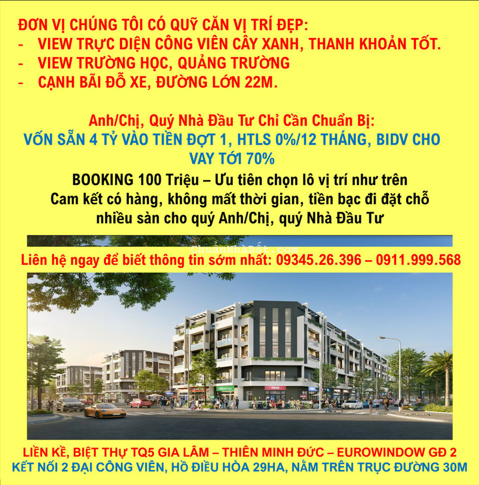 10 LÔ SHOPHOUSE GIÁ TỐT VỊ TRÍ ĐẸP, VIEW CÔNG VIÊN, QUẢNG TRƯỜNG, THÔNG TIN NỘI BỘ MỚI NHẤT T7/2022