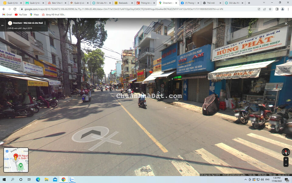 Bán nhà góc 2 MT Nguyễn Kim,p6-q10,DT:5x11=52m-21 ty.BL